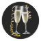Elegant Black Gold Champagne Glass Stickers