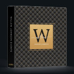Elegant Black Gold Classy Monogram Initial Script Binder<br><div class="desc">Elegant Black Gold Classy Monogram Initial Script 3 ring binder. Features a luxury black and gold background.</div>