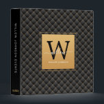 Elegant Black Gold Classy Monogram Initial Script Binder<br><div class="desc">Elegant Black Gold Classy Monogram Initial Script 3 ring binder. Features a luxury black and gold background.</div>