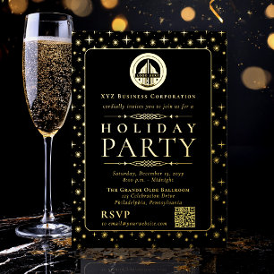 Elegant Black Gold Corporate Holiday Party