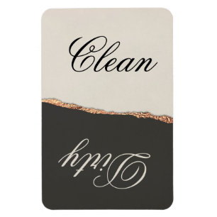 Elegant Black Gold & Cream Clean/Dirty Dishwasher  Magnet