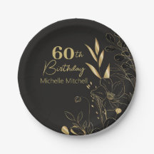 Elegant Black Gold Custom 60th Birthday Any Age