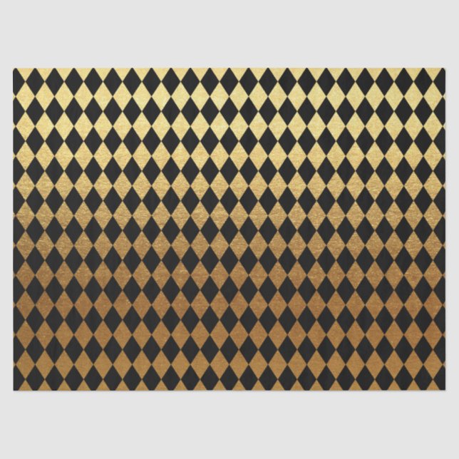 elegant black gold diamond pattern tissue paper (Front)
