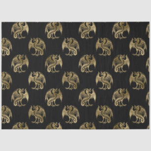 Elegant Black Gold Dragon Tissue Paper