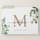 Elegant Black Gold Eucalyptus Botanical Monogram