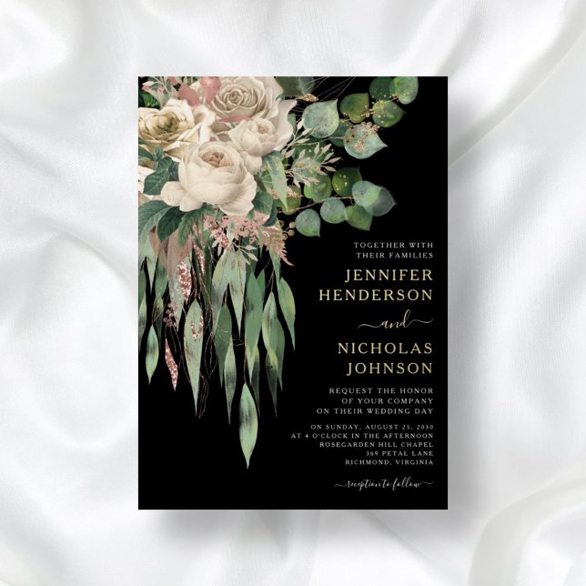 Elegant Black Gold Floral Wedding  (Creator Uploaded)