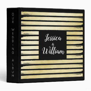 Elegant black gold foil paint striped with frame binder