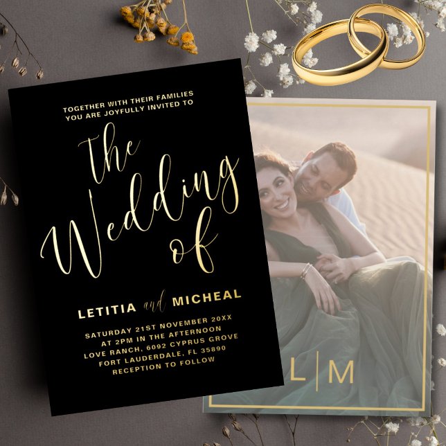 Elegant Black & Gold Foil Wedding  (Creator Uploaded)