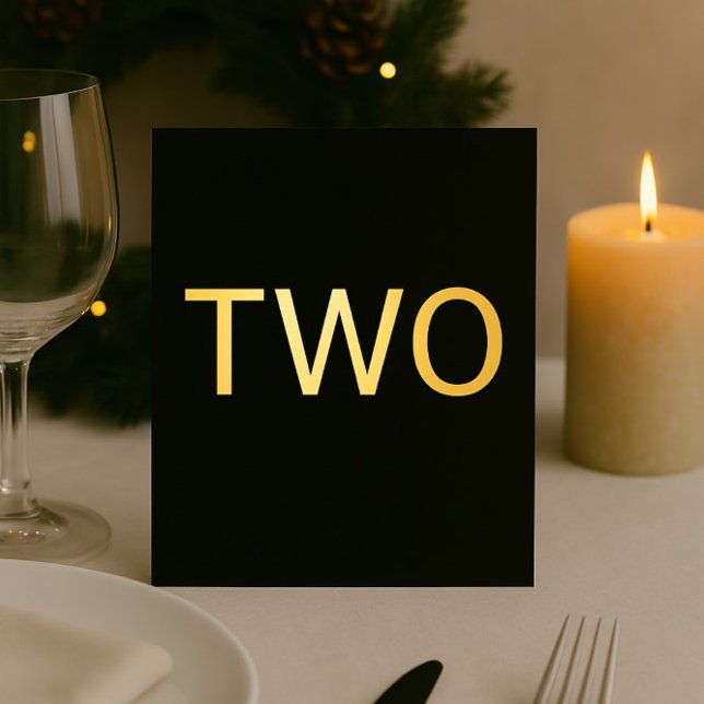 Elegant Black & Gold Foil Wedding Table Number (Creator Uploaded)