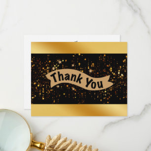 Elegant Black & Gold for Weddings & Events Thank You Card