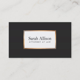 Elegant Black Gold Frame Stylish Professional Business Card