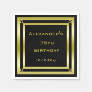 Mans Gold 75th Birthday Party Supplies Zazzle Ca