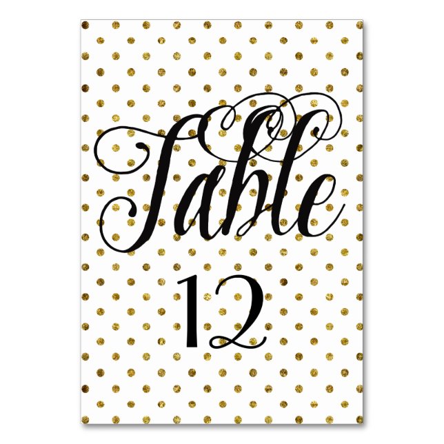 Élégant Black Gold Glam Dots numéro de table (Par défaut)