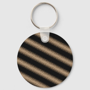 Elegant Black & Gold Glitter Ombre Keychain