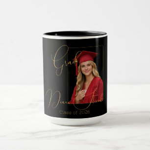 Elegant Black & Gold Graduation Mug