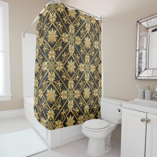 Elegant black gold gray tiled pattern  (In Situ)