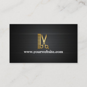 Elegant Black Gold Hair Salon (Personalize) Business Card