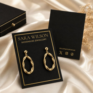 Elegant Black Gold Handmade Jewellery Earring Disp