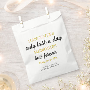 Elegant Black & Gold Hangover Wedding Typography  Favour Bag
