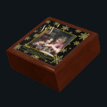 Elegant Black & Gold Holiday Snowflakes Photo Gift Box<br><div class="desc">This beautiful keepsake jewellery box makes a wonderful Holiday gift,  or box for something even more special inside. The elegant design features a black background with festive gold snowflakes surrounding your photo. The caption reads: Joy! There is space for a short message or greeting and your name.</div>