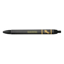 Elegant Black Gold Horse personalized School