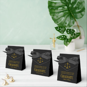 Elegant Black Gold Law School Graduation Party Favor Box