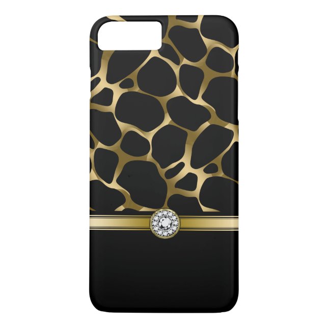 Elegant Black & Gold Leopard Animal Print Case-Mate iPhone Case (Back)