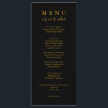 Elegant Black & Gold Let's Eat Script Wedding Menu<br><div class="desc">A modern and elegant minimalist chic wedding black and gold dinner menu. Which features chic template design of black solid background and golden typography . And let's eat wording in elegant chic gold calligraphy script . Grab it and make your wedding menu chic and classy.</div>