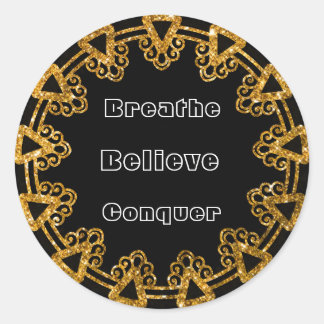 Elegant Black & Gold Mandala Motivation Stickers