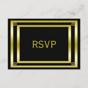 Elegant Black & Gold Man's RSVP