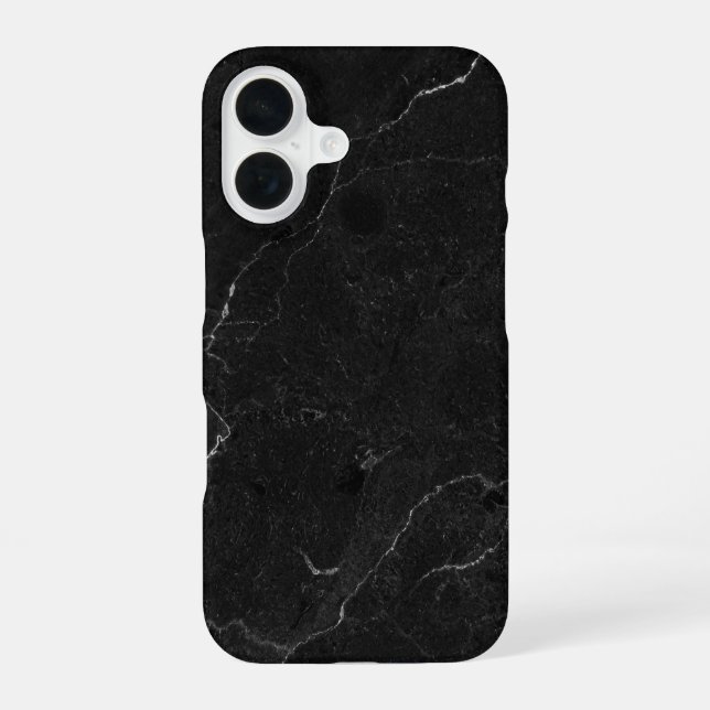 Elegant Black & Gold Marble iPhone 16 Case (Back)