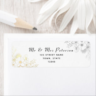 Elegant Black Gold Mariage Adresse de retour