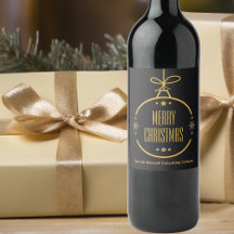 Elegant Black Gold Merry Christmas Custom Company