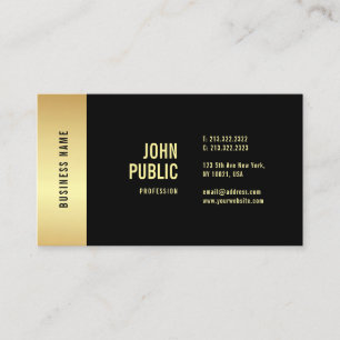 Elegant Black Gold Modern Glamour Template Cool Business Card