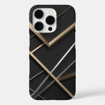 Elegant Black & Gold Modern iPhone Case