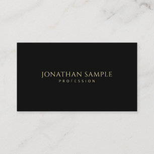Elegant Black Gold Modern Minimalist Professional Business Card