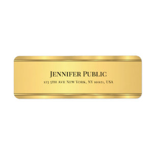 Elegant Black Gold Modern Template Return Address