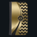Elegant Black & Gold Modern Zigzag Chevron Pattern Samsung S4 Wallet Case<br><div class="desc">Black and gold and black modern geometric zigzag chevron pattern and dynamic modern lines design. Custom and optional monogram. Several variation on this design, with different position of the elements and different colour combinations. Not actual glitter or metallic finish, but digital image effect. If you need any help customizing, changing...</div>