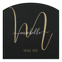 elegant black gold monogram initial business name