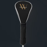 Elegant Black Gold Monogram Name Script Golf Head Cover<br><div class="desc">This elegant black background with gold monogram name in script and initial are great designs to add to this product. The interesting part here is that you can personalize it by adding your own name on a monogram. If you can not find what you want just email me at jraym48@gmail.com...</div>