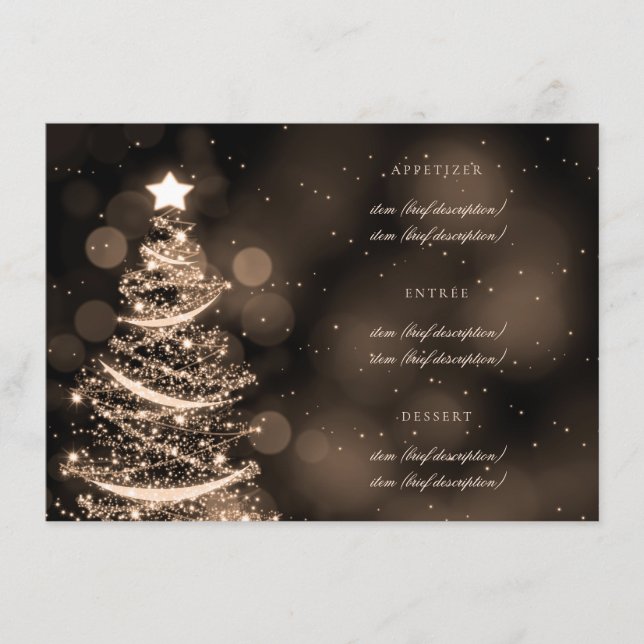 Elégant Black Gold Noël Elégant Menu Mariage (Devant)