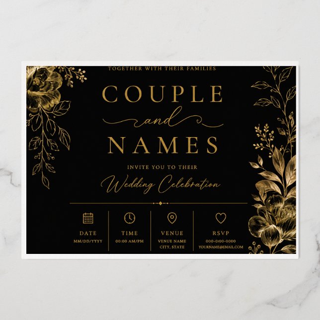 Elegant Black & Gold Personalized  (Front)