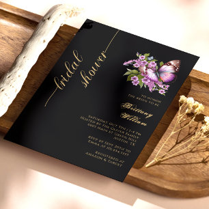 Elegant Black & Gold: Personalized Bridal Shower Invitation