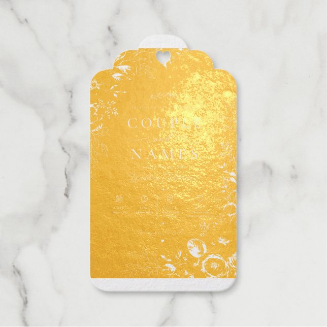 Elegant Black & Gold Personalized  Gift Tags (Front)
