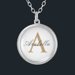 Elegant Black Gold  Personalized Monogram  Name  Silver Plated Necklace<br><div class="desc">Personalized  Silver Plated Necklace are perfect for yourself,  or as a gift! These are also the perfect bride's gift or proposal gift.</div>