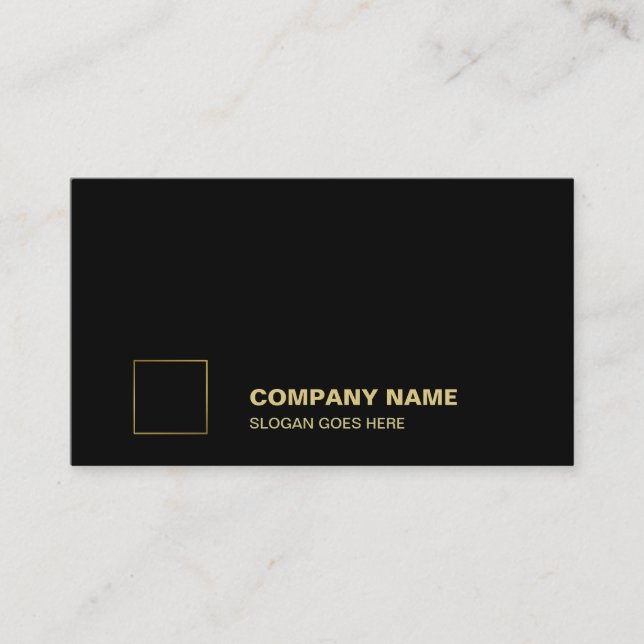 Elegant Black Gold Plain Professional Corporate Business Card (Front)