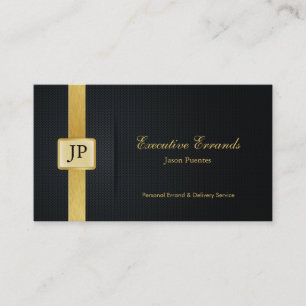 Elegant Black & Gold Professional Errand Service Business Card