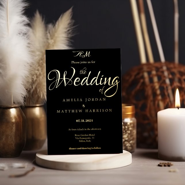 Elegant Black Gold Romantic Calligraphy Wedding (Creator Uploaded)
