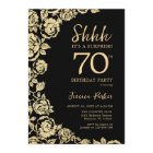 Elegant Black Gold Roses Surprise 70th Birthday
