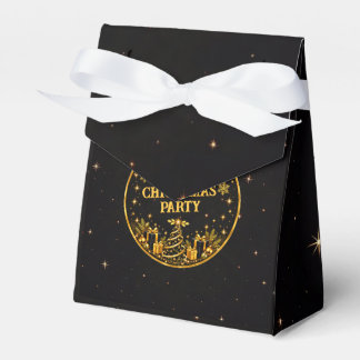 Elegant Black Gold Santa Christmas Favour Boxes